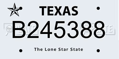 B245388 Texas License Plate