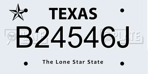 B24546J Texas License Plate
