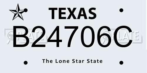 B24706C Texas License Plate