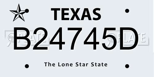 B24745D Texas License Plate