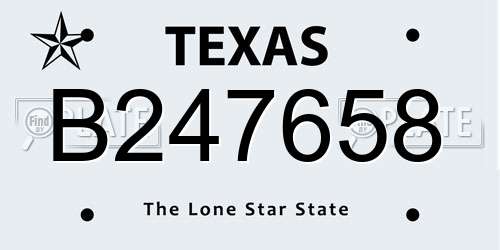 B247658 Texas License Plate