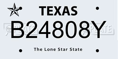 B24808Y Texas License Plate