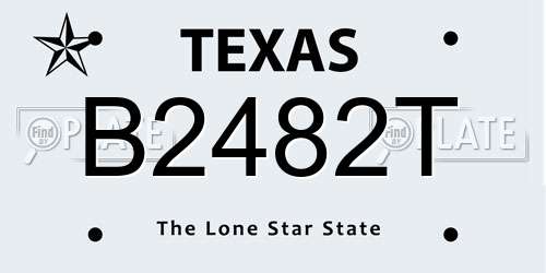 B2482T Texas License Plate