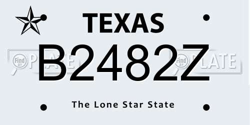 B2482Z Texas License Plate
