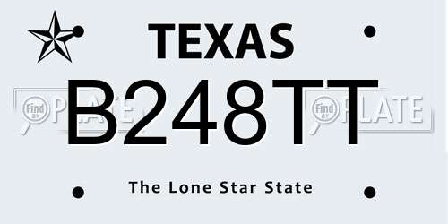 B248TT Texas License Plate
