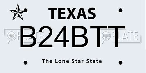 B24BTT Texas License Plate