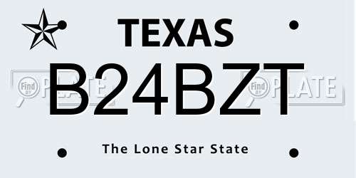 B24BZT Texas License Plate