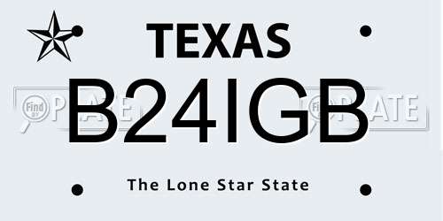 B24IGB Texas License Plate