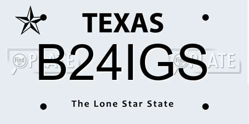B24IGS Texas License Plate
