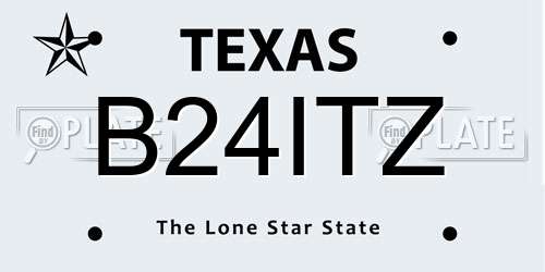 B24ITZ Texas License Plate