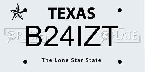 B24IZT Texas License Plate