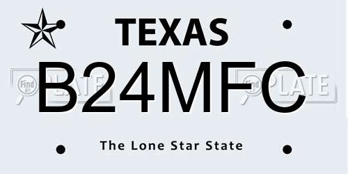 B24MFC Texas License Plate