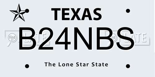 B24NBS Texas License Plate