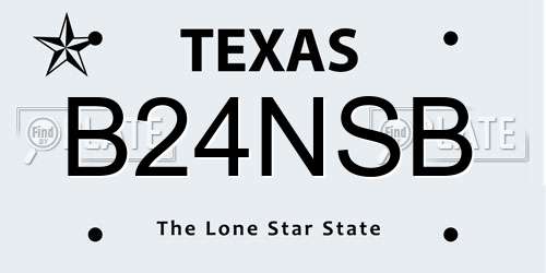 B24NSB Texas License Plate