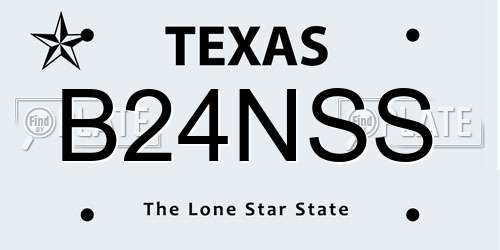 B24NSS Texas License Plate