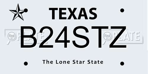 B24STZ Texas License Plate