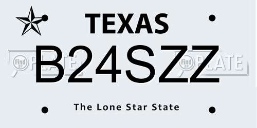B24SZZ Texas License Plate