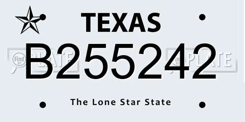 B255242 Texas License Plate