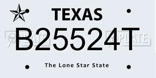 B25524T Texas License Plate