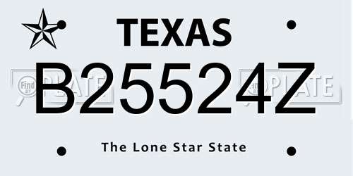 B25524Z Texas License Plate