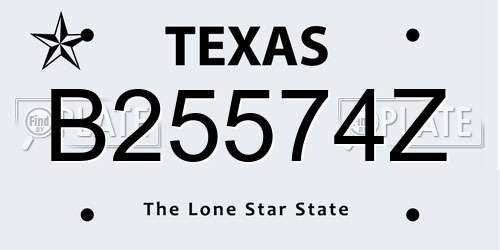 B25574Z Texas License Plate
