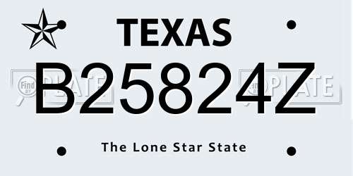 B25824Z Texas License Plate