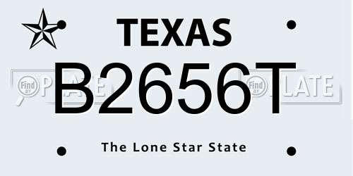 B2656T Texas License Plate