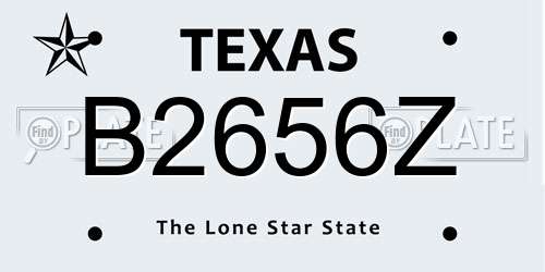 B2656Z Texas License Plate