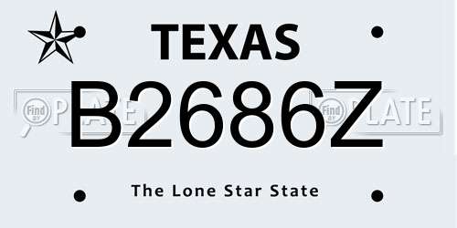 B2686Z Texas License Plate