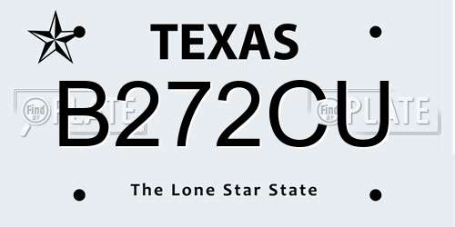 B272CU Texas License Plate