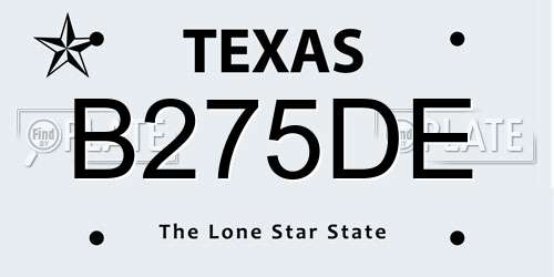 B275DE Texas License Plate