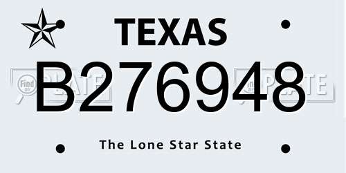 B276948 Texas License Plate