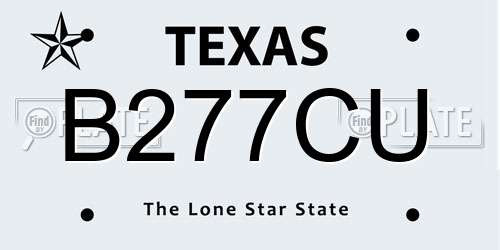 B277CU Texas License Plate