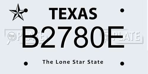 B2780E Texas License Plate