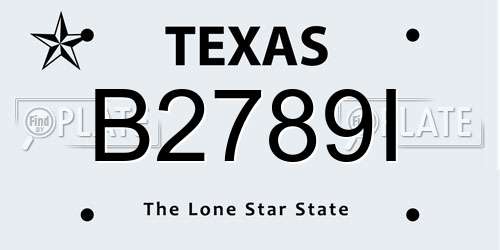 B2789I Texas License Plate