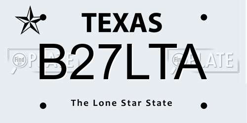B27LTA Texas License Plate