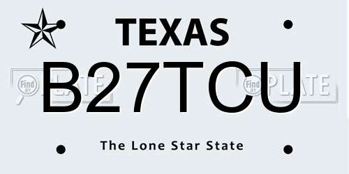 B27TCU Texas License Plate
