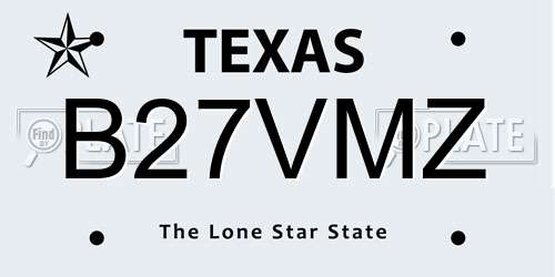 B27VMZ Texas License Plate