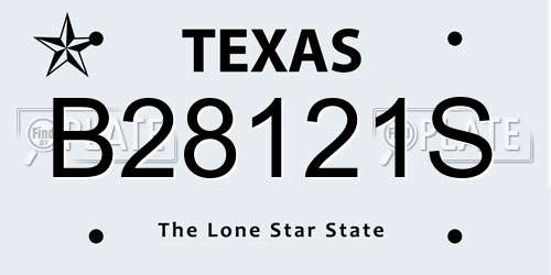 B28121S Texas License Plate