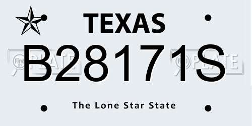 B28171S Texas License Plate