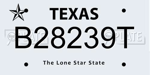 B28239T Texas License Plate