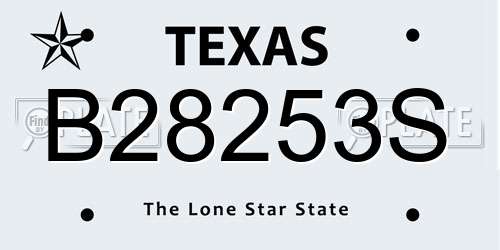 B28253S Texas License Plate