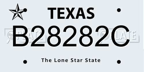 B28282C Texas License Plate