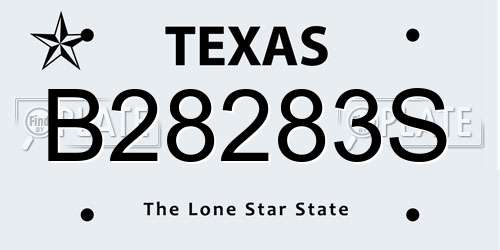B28283S Texas License Plate