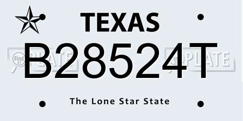 B28524T Texas License Plate