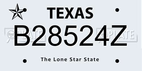 B28524Z Texas License Plate