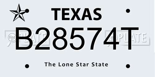 B28574T Texas License Plate