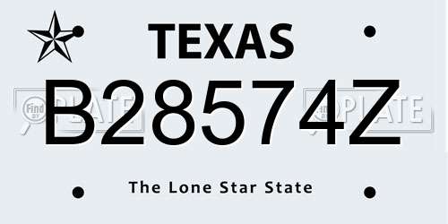 B28574Z Texas License Plate
