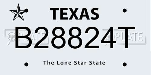 B28824T Texas License Plate
