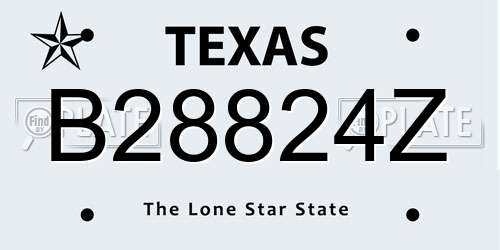 B28824Z Texas License Plate